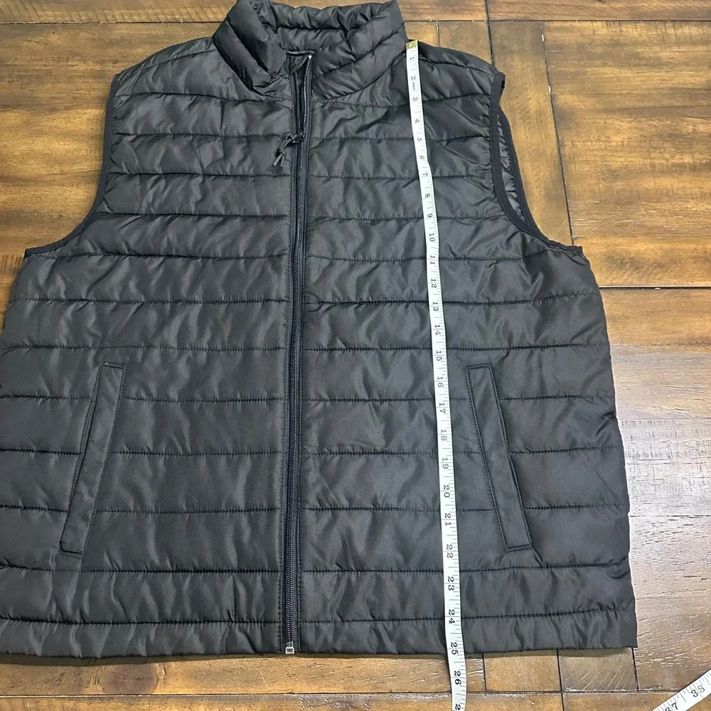 Aeropostale Remixed Down Puffer Vest Mens‎ Large Black Recycled Fill Full Zip